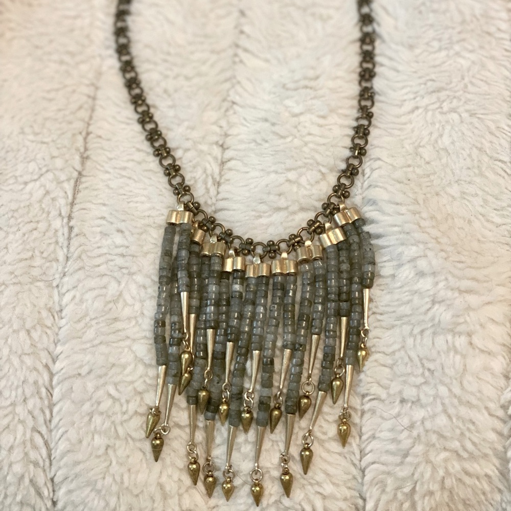 Lulu Frost Fontana Fringe Necklace - Labradorite